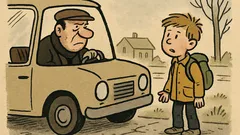 Joks: Tēti, aizvedīsi mani sešus kilometrus?