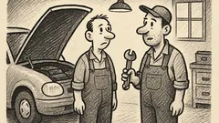 Joks: Divi auto mehāniķi sarunājas...