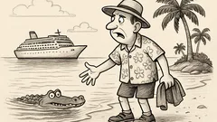 Joks: Pasažieris kruīzā jautā par haizivīm