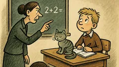 Joks: Suns apēda mājasdarbu? Pēterītis atbild...