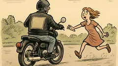 Anekdots: Uzraksts uz baikera jakas mugurpuses