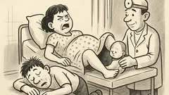 Joks: Vīrs asistē sievai dzemdībās…