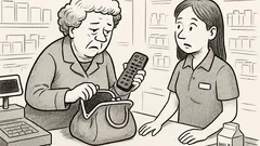 Anekdots: Sieviete pie kases atver somiņu...