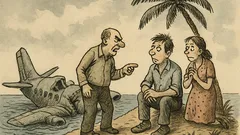 Anekdots: Rumāņu ģimene avarē uz salas