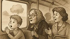 Joks: Autobusā mazdēls pēkšņi iesaucas