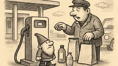 Anekdote: Rūķītis iebrauc benzīntankā...