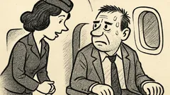 Joks: Stjuarte satrauktam pasažierim jautā...