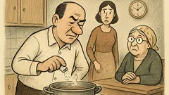 Joks: — Marija, vai tu pieliki sāli zupai?