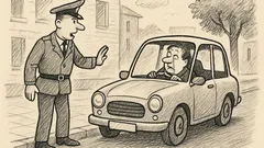 Anekdote: Vīrietis brauc ar mašīnu pa ietvi