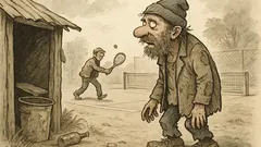 Anekdote: Bomzis ciemos pie bomža — teniss!