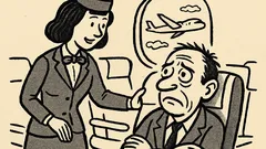 Joks: Stjuarte satrauktam pasažierim uzdod jautājumu