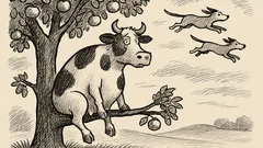 Anekdots: Govs ābelē grauž ābolus