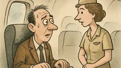 Anekdote: Stjuarte jautā satrauktam pasažierim…