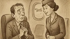 Joks: Stjuarte jautā nemierīgam pasažierim