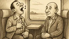 Anekdots: Vienreiz divi vīri brauc vilcienā...