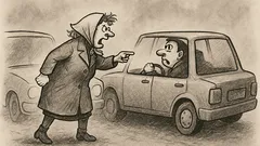 Anekdots: Sieviete miglā seko mašīnai