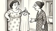 Joks: Divas kundzes sarunājas par kleitu