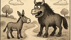 Joks: Ēzelītis uz taciņas satiek monstru...