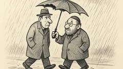 Joks: Divi ebreji pastaigājas, sākas stiprs lietus