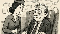 Joks: Stjuarte vaicā satrauktam pasažierim: lidojis?