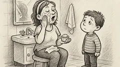 Anekdots: Puika vēro mammu, kas krēmē seju