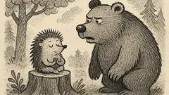 Joks: Ezītis sēž uz celma un meditē