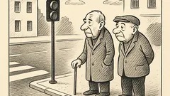 Anekdots: Divi večuki stāv ielas malā…