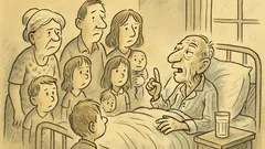 Joks: Vecais vīrs uz nāves gultas…