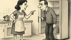 Anekdots: Mīļais, ledusskapis tukšs—uztaisi tu ēst!