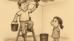 Joks: Maģīte seko tētim, krāso griestus...