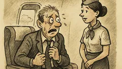 Anekdots: Stjuarte jautā nervozam pasažierim...