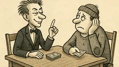 Anekdote: Ģēnijs ar muļķi sader uz naudu