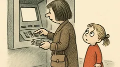 Joks: Māte ar meitiņu pie bankomāta...