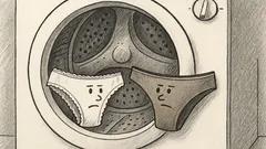 Joks: Veļasmašīnā satikušies divi apakšbiksīšu pāri