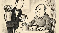 Anekdots: Kafejnīcā viesmīlis prasa par cukuru