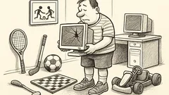 Anekdote: Agrāk spēlēju tenisu, līdz dēls salauza datoru
