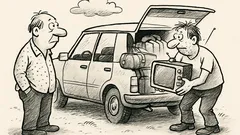 Anekdote: Jānis ierauga kaimiņu pie mašīnas