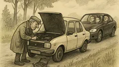 Anekdots: Ceļmalā vectētiņš ņemas ap Dacia