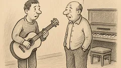 Joks: Satiekas divi draugi par ģitāru