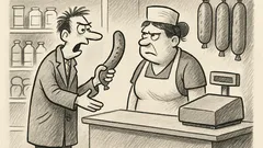 Joks: Pārtikas veikalā klients atnes sabojātu desu