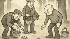 Anekdots: Vectētiņi aizgāja lasīt gliemežus mežā