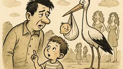 Anekdots: Pēcis jautā tētim par stārķi