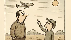 Joks: Tēt, kāpēc lidmašīna pazuda, bet skaņa?