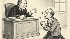 Joks: tiesas sēde, apsūdzētais taisnojas tiesnesim