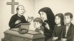 Joks: Mācītājs bērēs slavē aizgājēju…