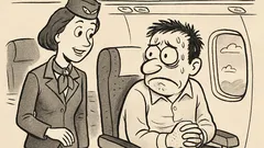Anekdots: Stjuarte nervozam pasažierim jautā par lidošanu