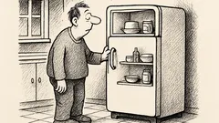 Joks: Paliek vīrietis mājās viens, ledusskapis mostas