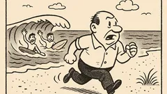 Joks: Vilnis pastaigājas gar pludmali…