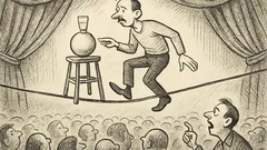 Joks: Odesas cirkā virves dejotājs liek krēslu