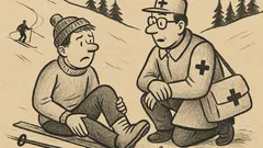 Joks: Iesācējs trasē salauž kāju